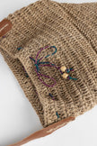 Jute Bucket Bag - Leather Strap