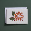 Block Print Orange Slice Card