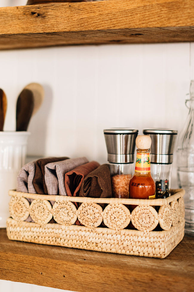 Palm Medallion Bread Basket
