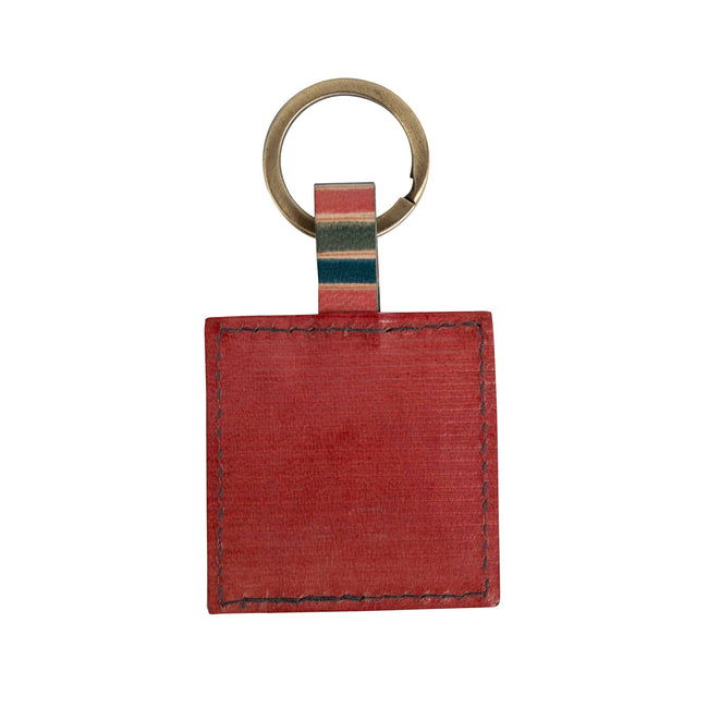 Shanti Square Leather Key Ring