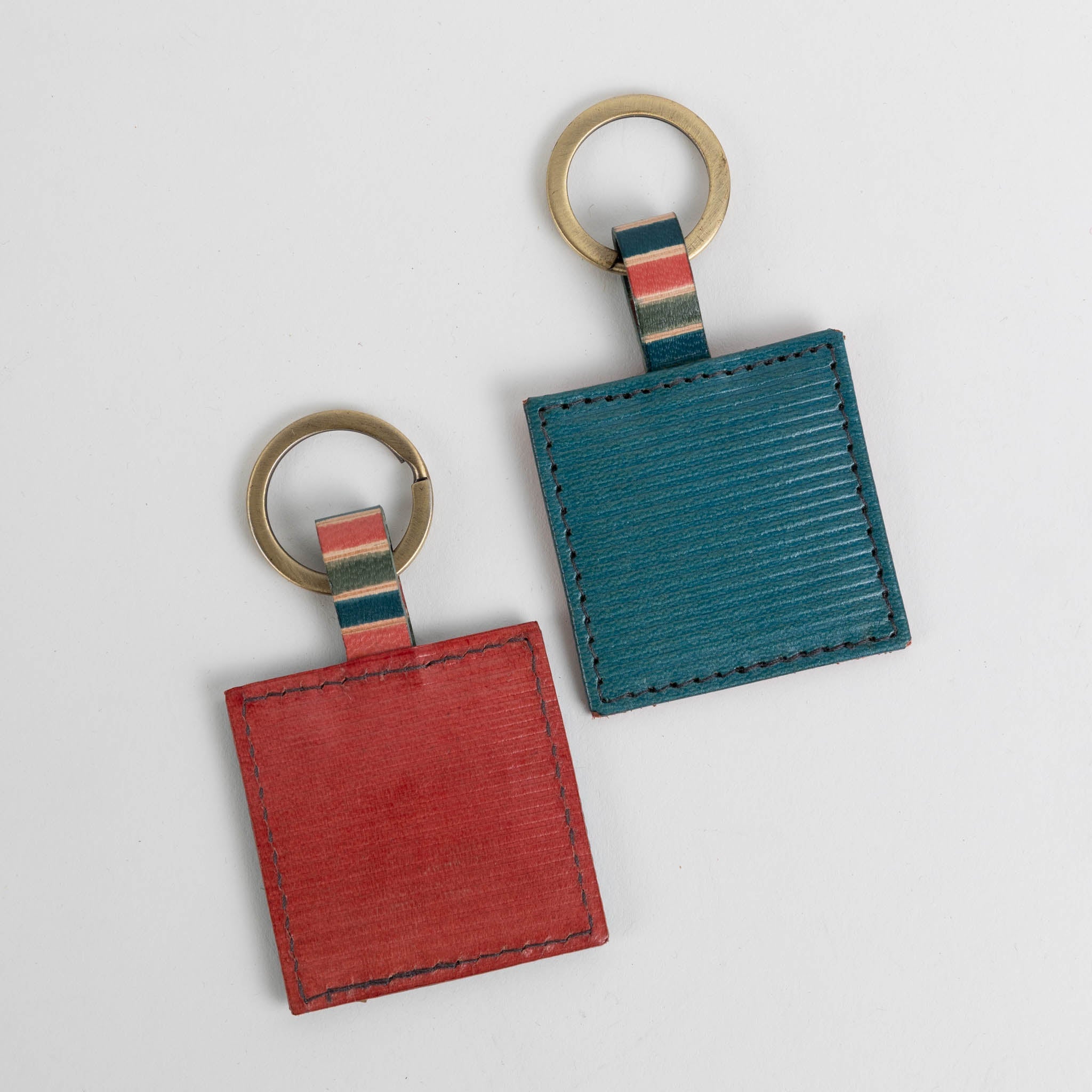 Shanti Square Leather Key Ring