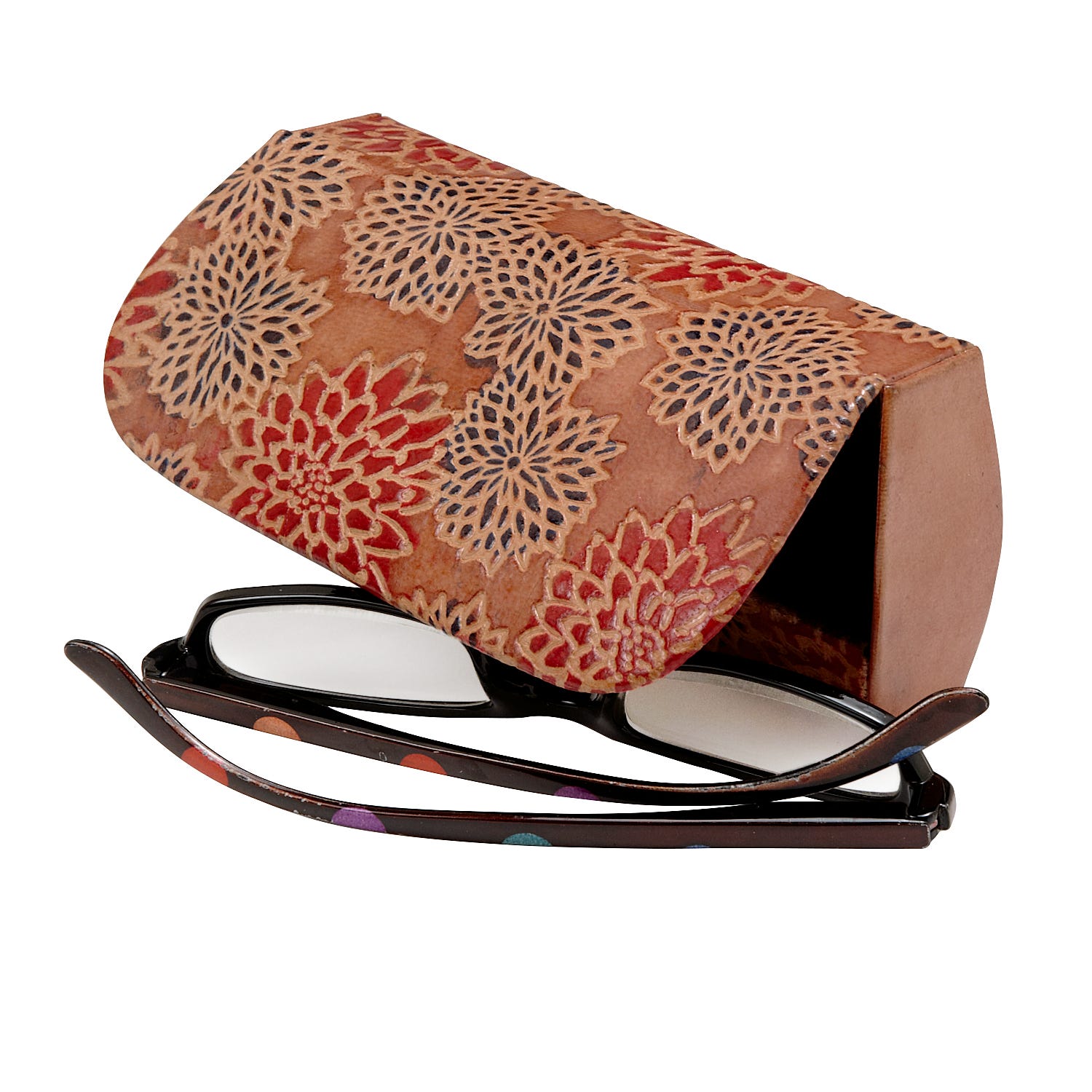 Leather Glasses Case Red