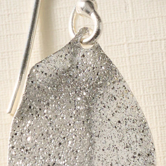 Esha Silver Sparkle Leaf Earrings