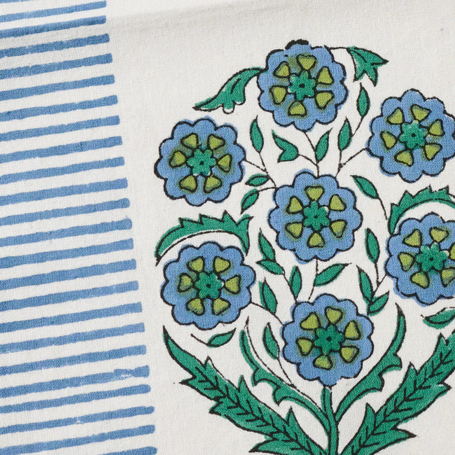 Devika Floral + Stripe Block Print Napkin
