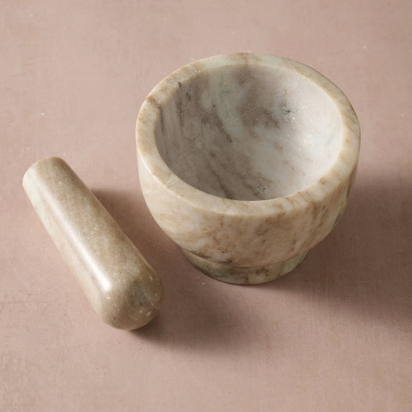 Morchana Marble Mortar + Pestle Set