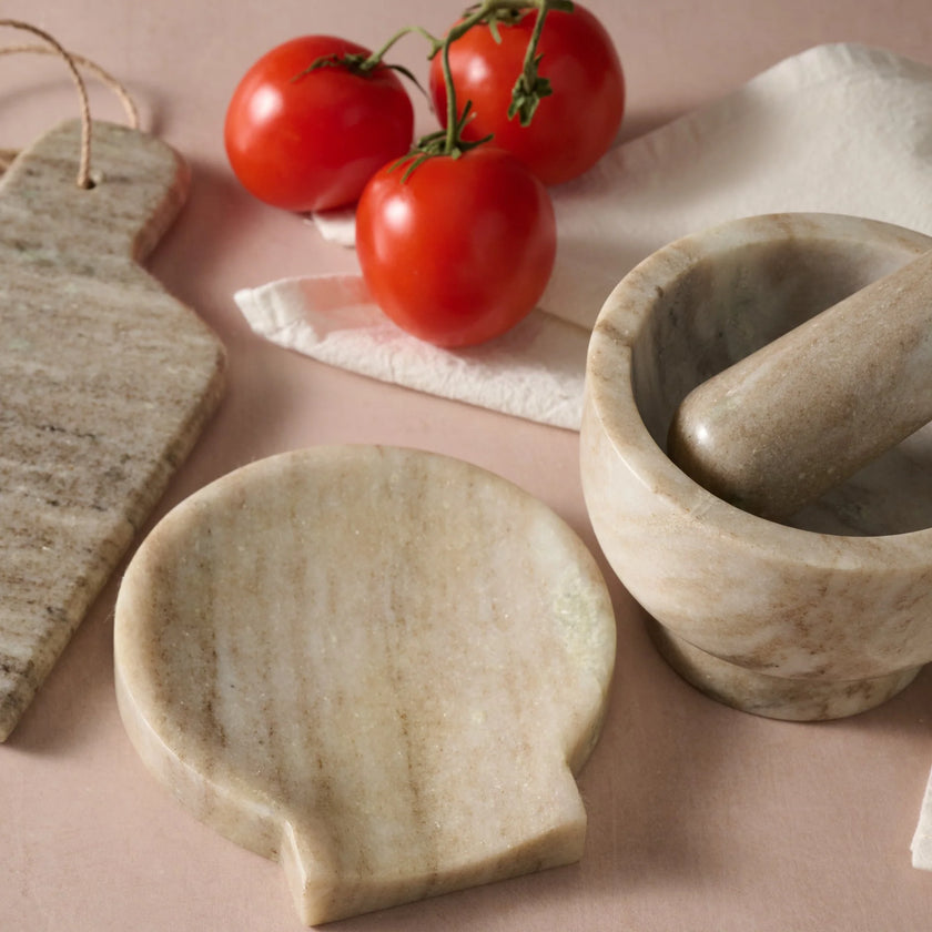 Morchana Marble Mortar + Pestle Set