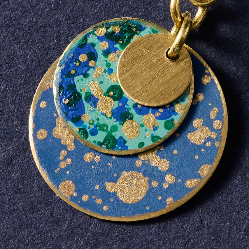 Asha Patina Disc Drop Earrings