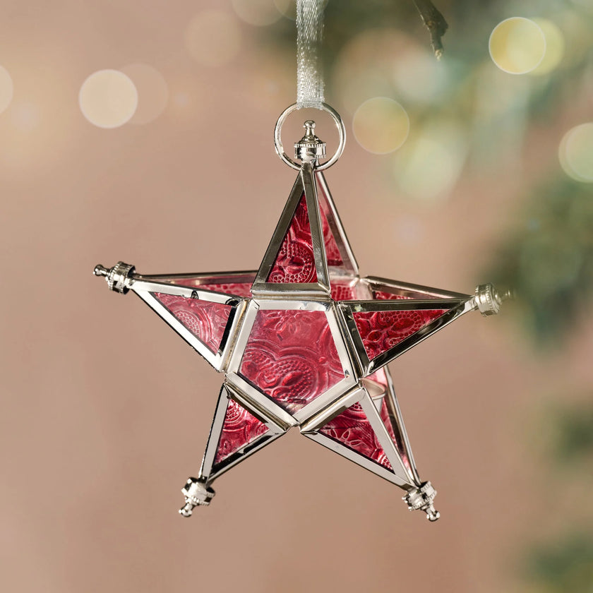 Starlight Candleholder Ornament - Red
