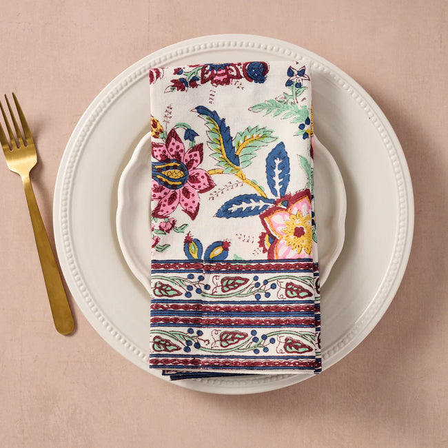 Zaina Floral Blockprint Napkin
