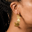 Yavi Hammered Brass Disc Earrings