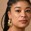 Yavi Hammered Brass Disc Earrings