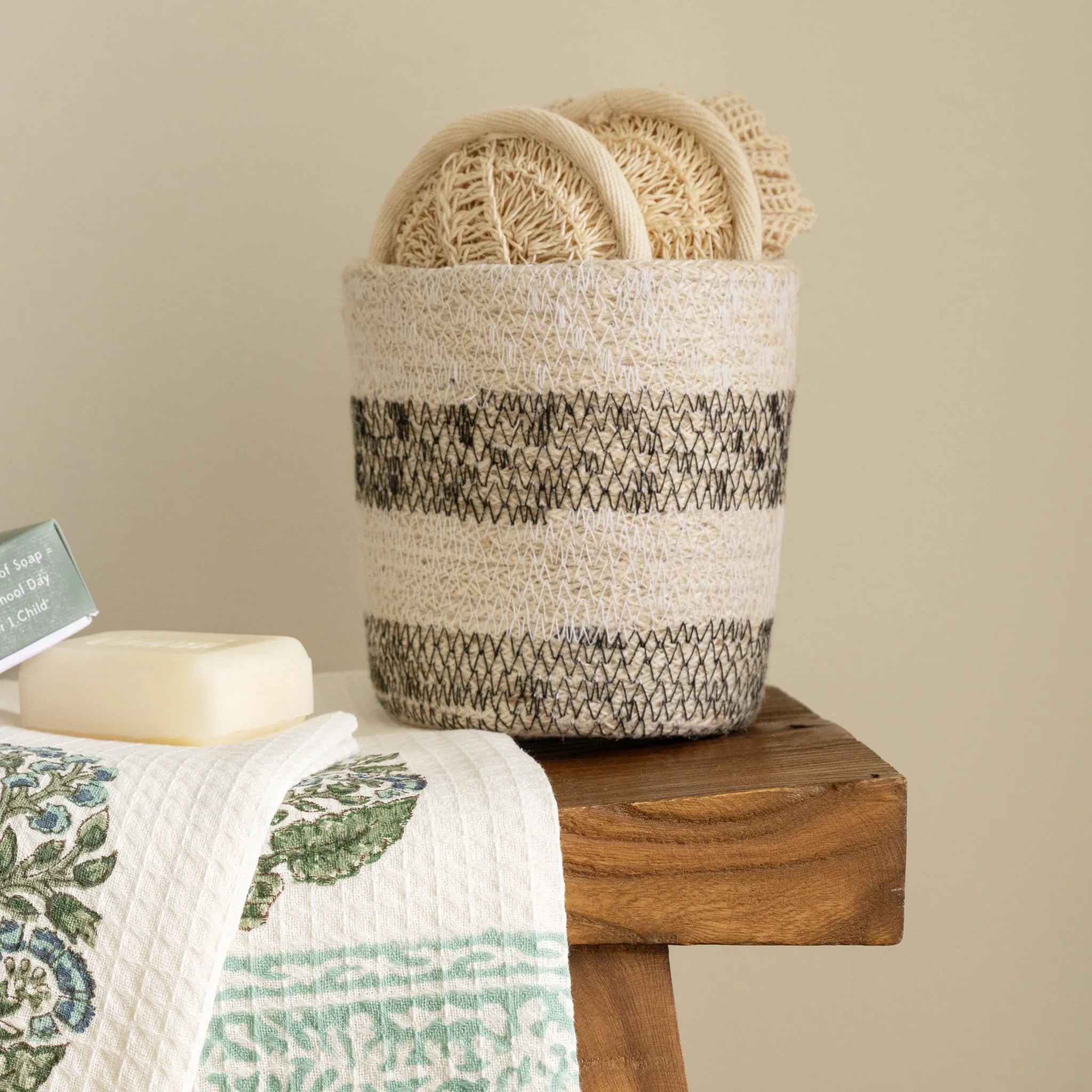 Dorakata Stitched Jute Basket 6.5