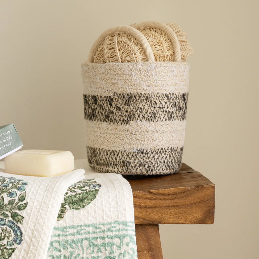 Dorakata Stitched Jute Basket 6.5