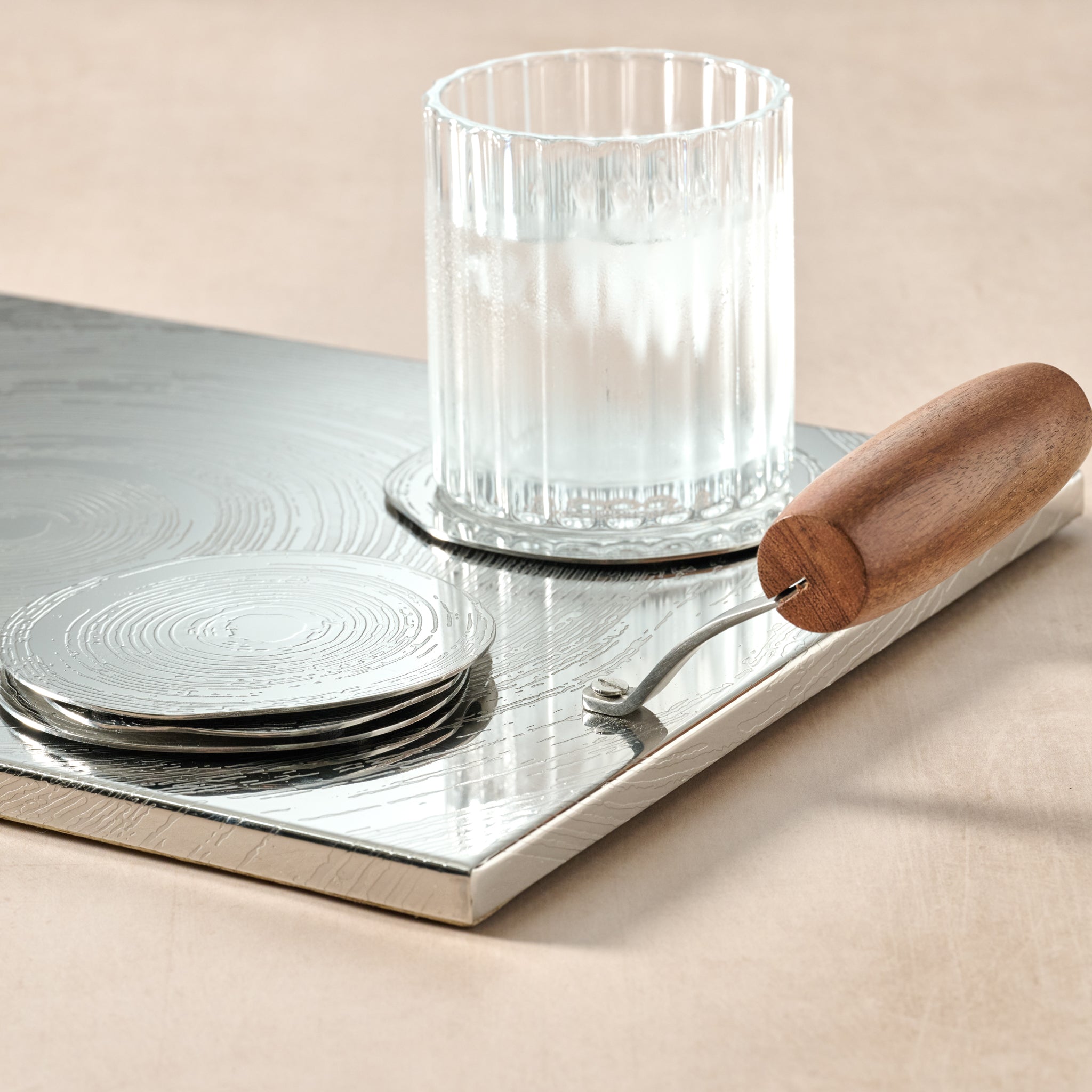 Tree Rings Steel Serving Tray