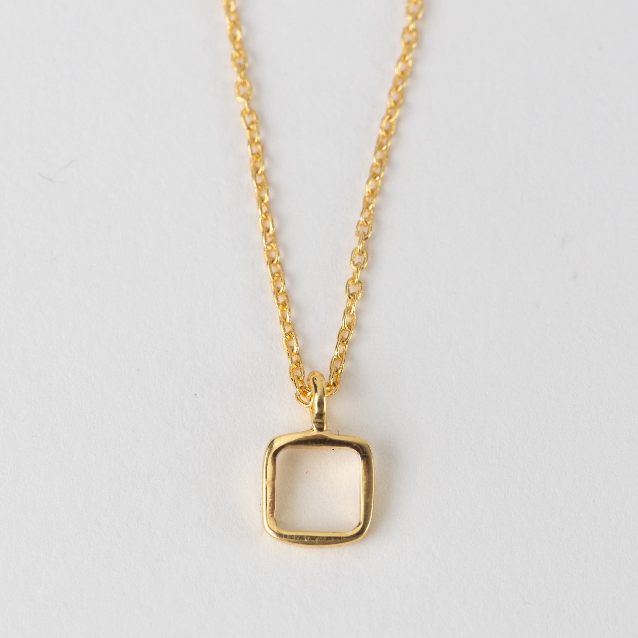 Sundar Square Pendant Gold Necklace