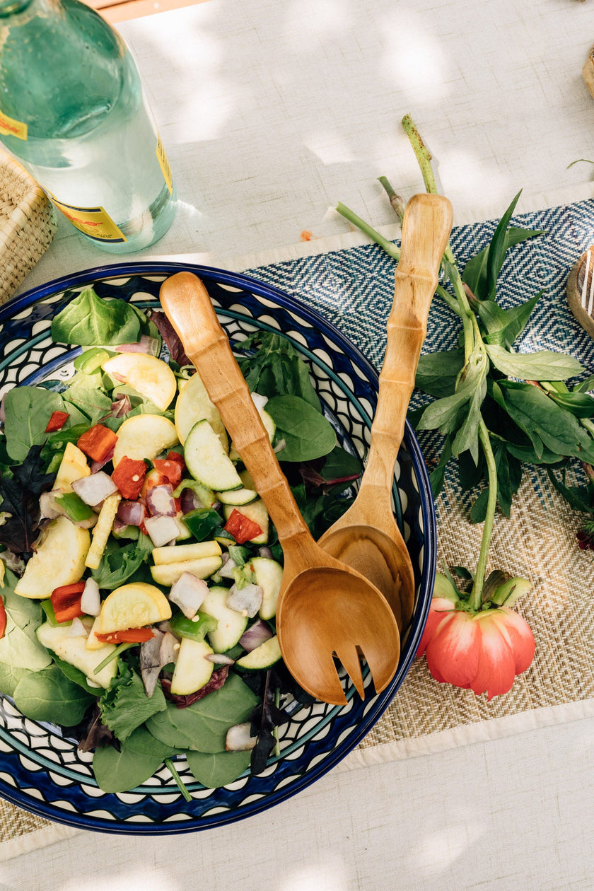 Sleek Teak Salad Servers