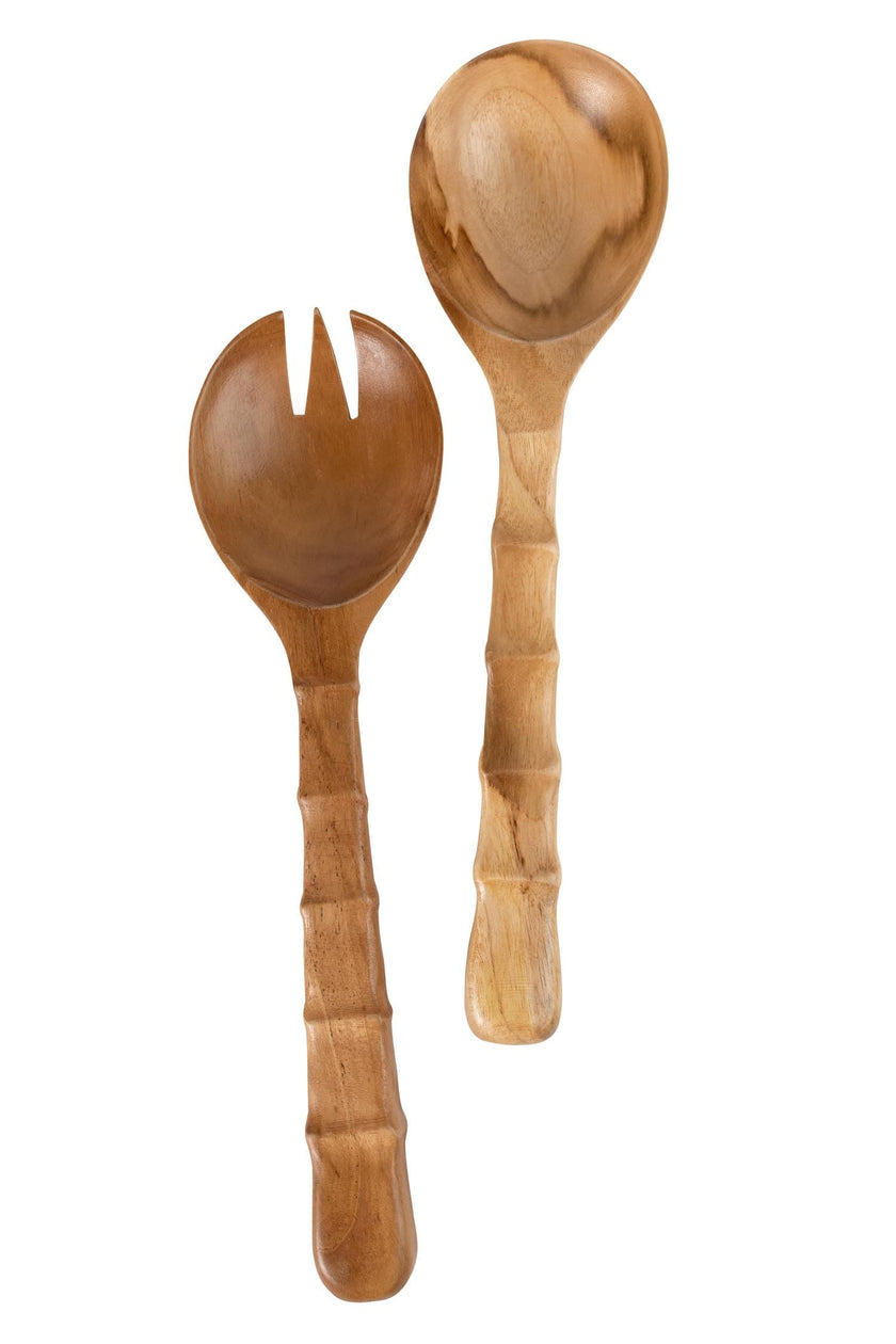Sleek Teak Salad Servers