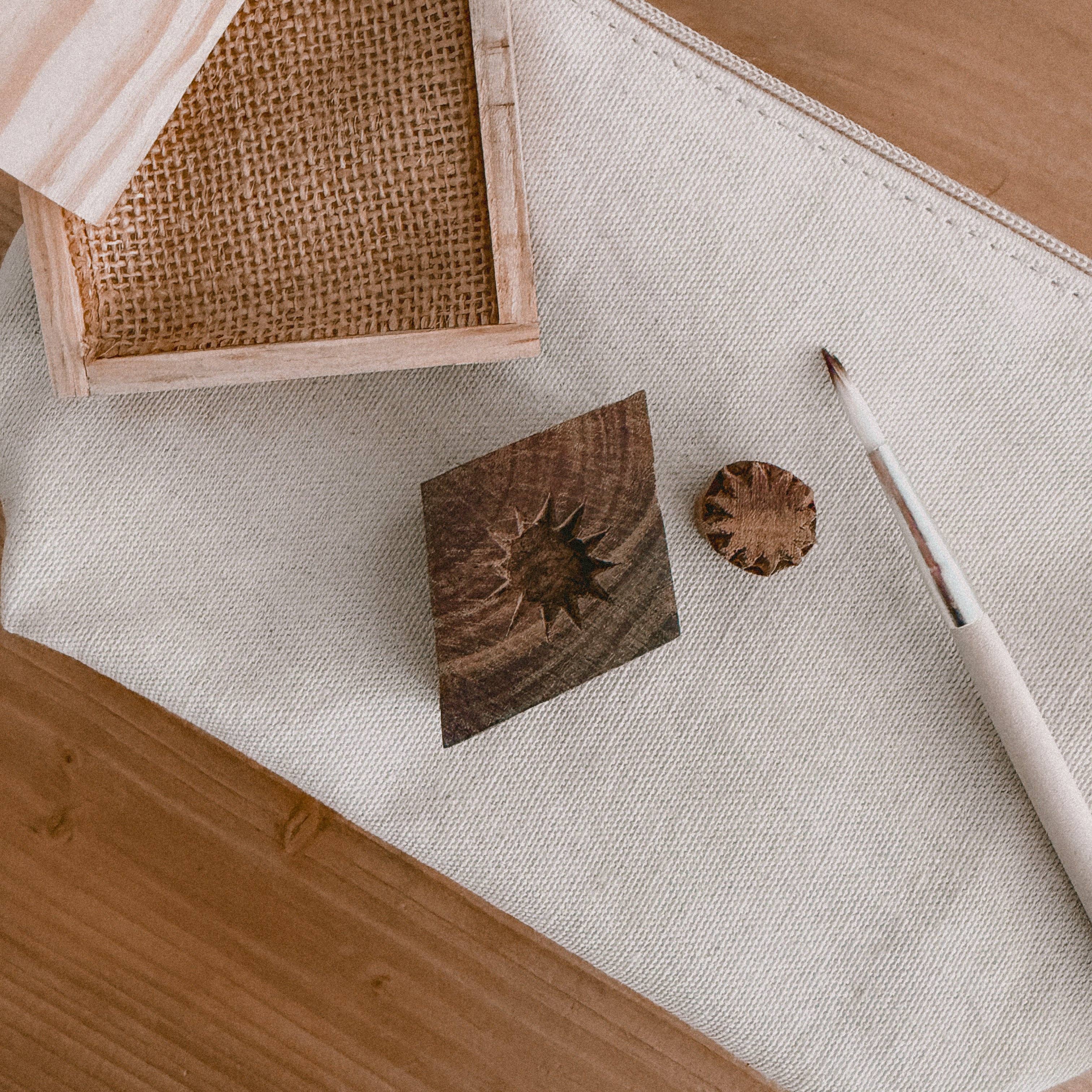Block Printing Pouch Kit - Harlequin Print | Hand-Carved Wood Blocks + Canvas Zip Pouch
