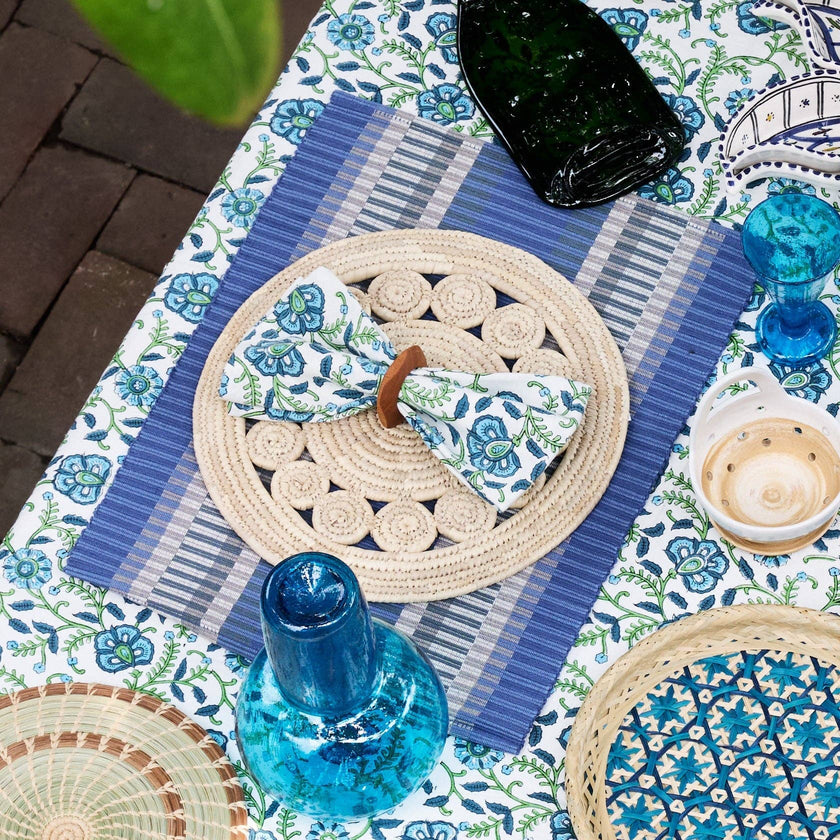 Khana Handloomed Cotton Placemat Set of 2 - Blue