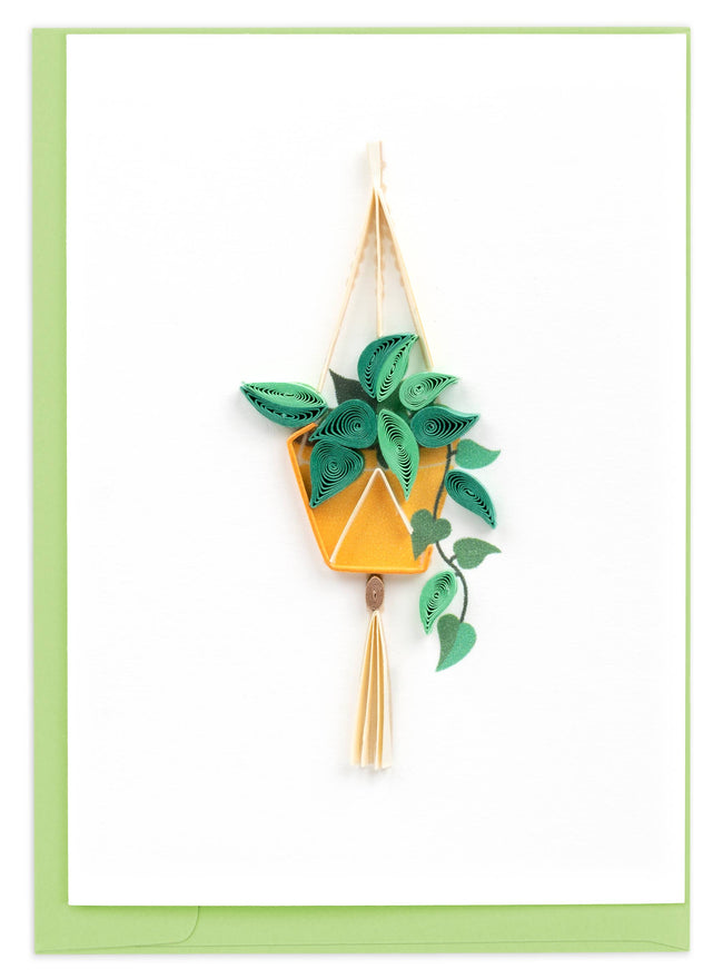 Pothos Macrame Hanger Gift Enclosure Mini Card