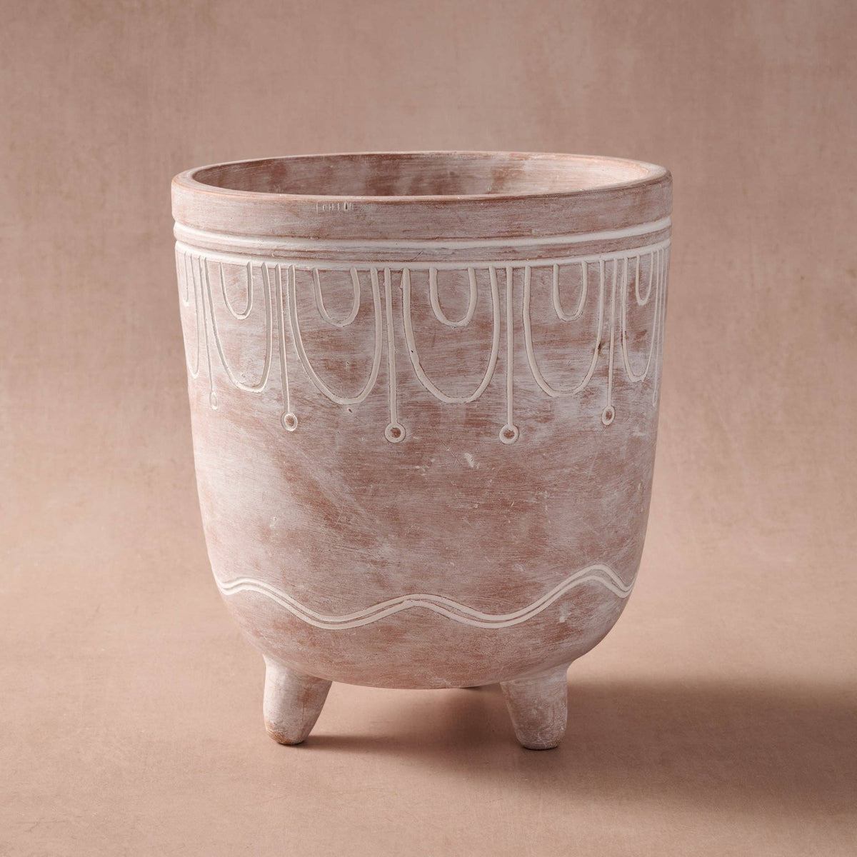 Jibana Etched Terracotta Planter - 7.5