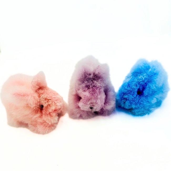 Mini Rabbit Alpaca Fur Toy: Blue