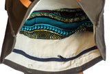 Canvas Tote Bag – Leather Handle Shoulder Bag: Jungle Green