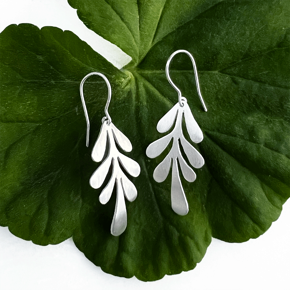 Lovely Leaf Earrings - Sterling Silver