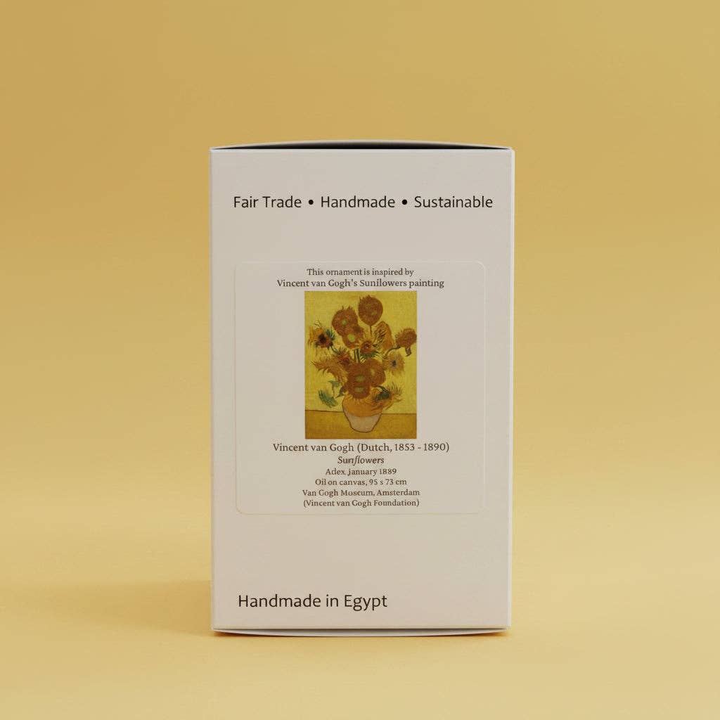 Blown Glass Ornament - Van Gogh Sunflowers