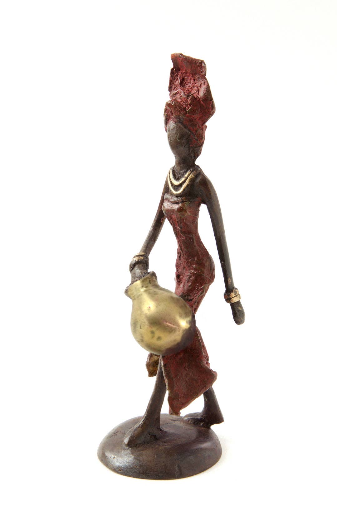 Water Bearer Burkina Bronze Sculpture