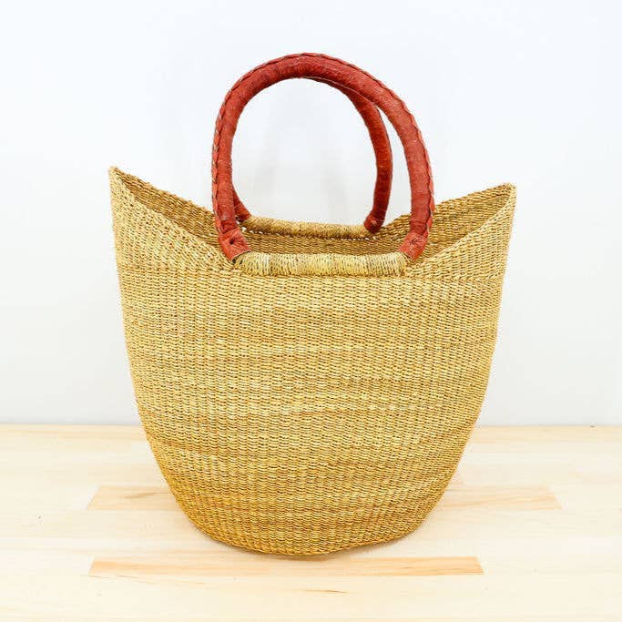 U-Shopper Tote Basket Bag, Natural