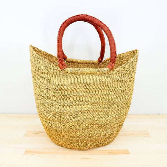U-Shopper Tote Basket Bag, Natural