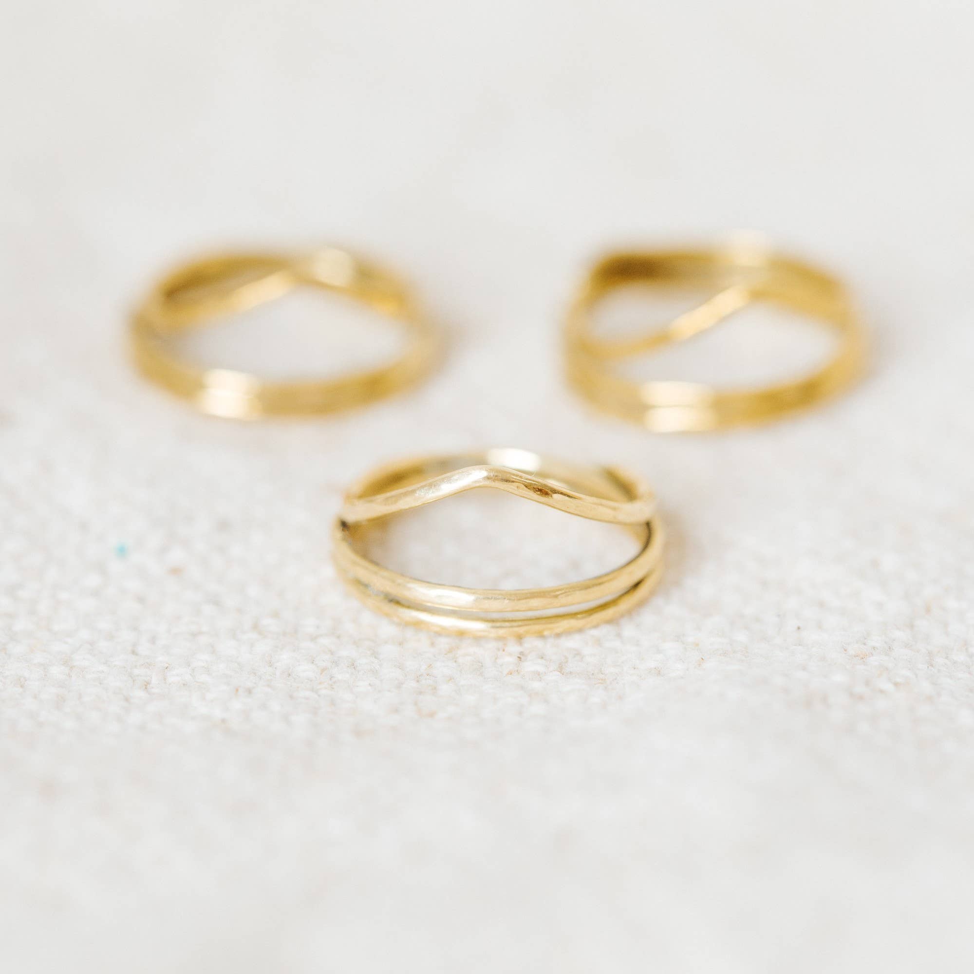 Delicate Thin Brass Wire Wrap Band Ring