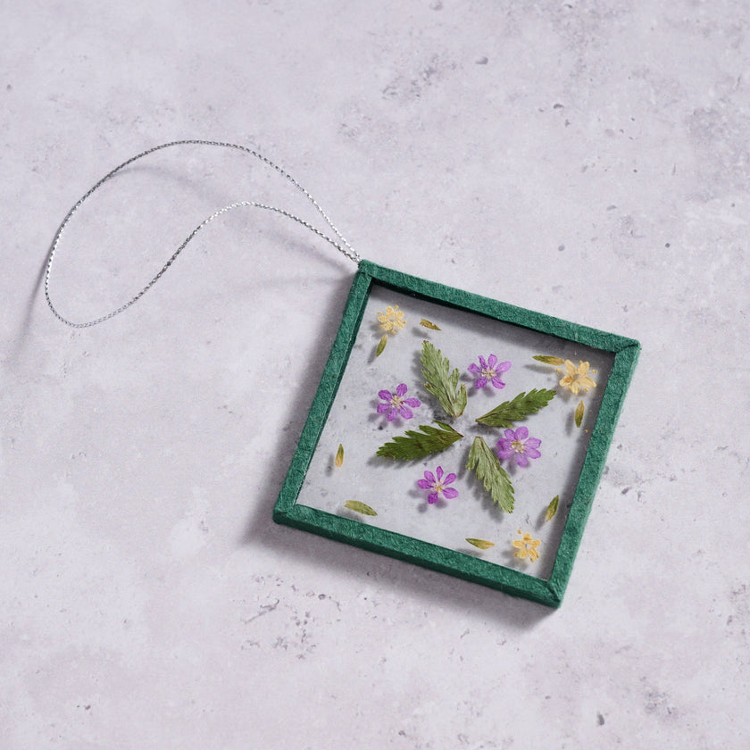 Sweet Blessings Pressed Flowers Ornament