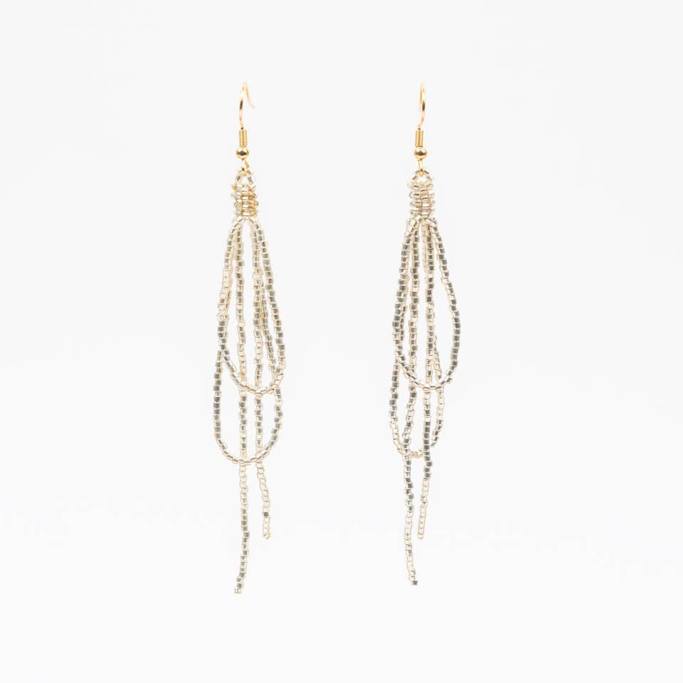 Loop de Loop Earrings: Silver Delica