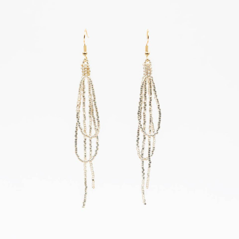 Loop de Loop Earrings: Silver Delica