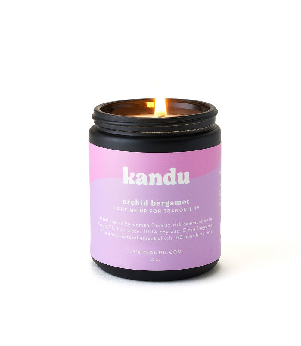Orchid Bergamot 8oz Hand-Poured Soy Wax Candle