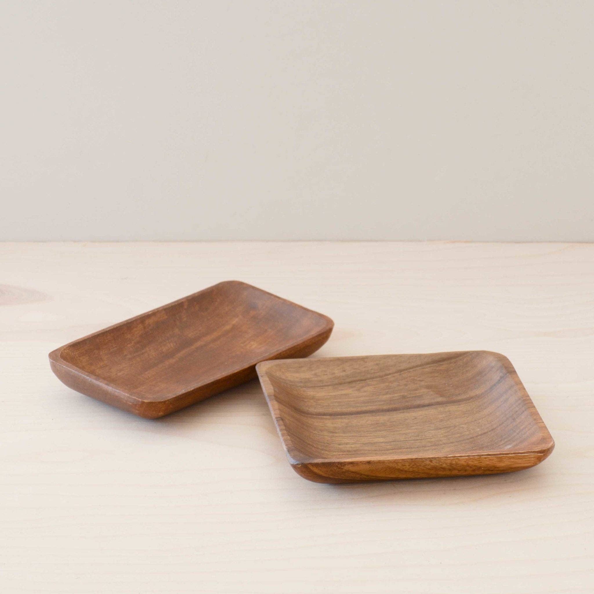 Acacia Wood Rectangle Dish - Trinket Tray