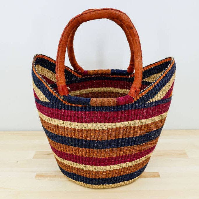 U-Shopper Tote Basket Bag, Multi-Color: Multicolor