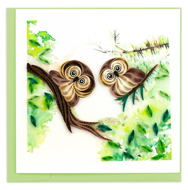 Owlets Quilled Greeting Card