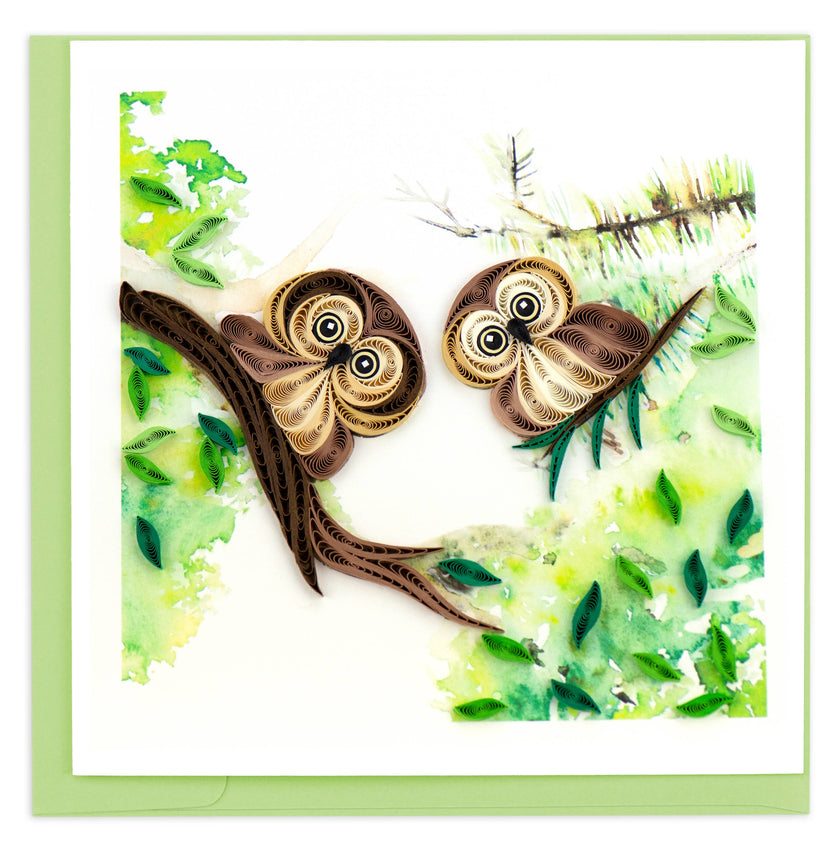 Owlets Quilled Greeting Card