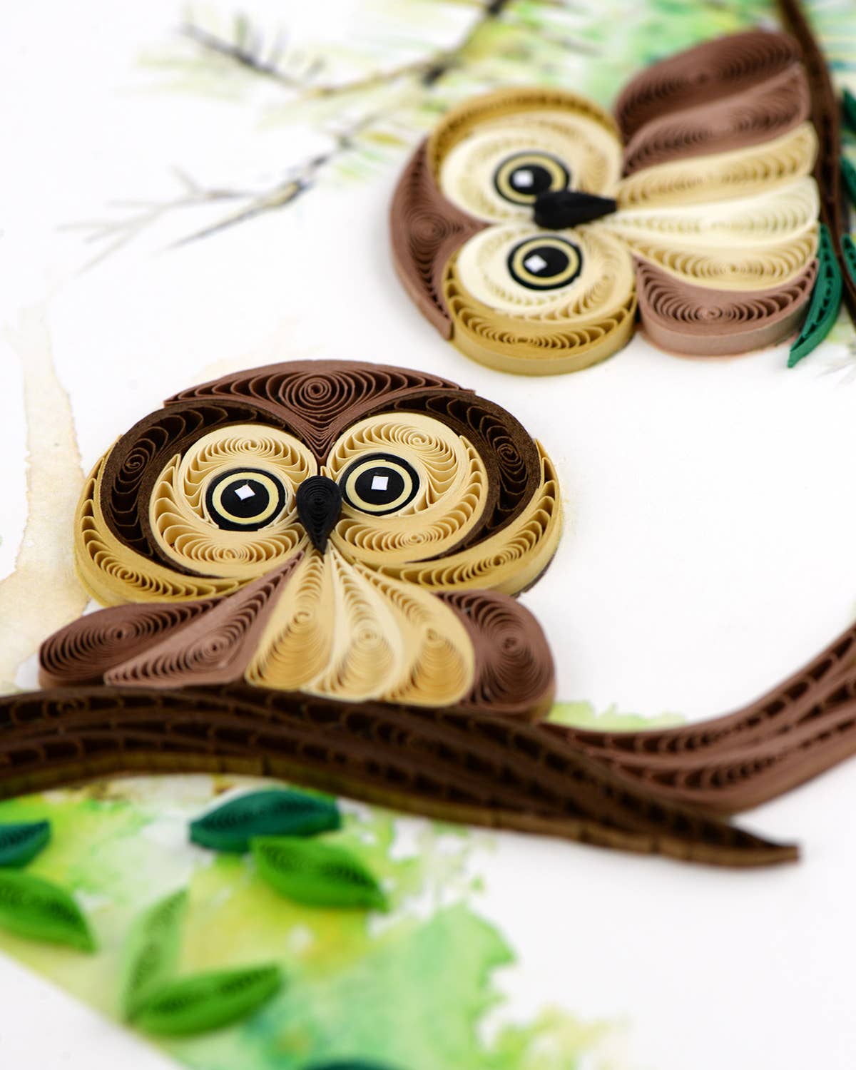 Owlets Quilled Greeting Card