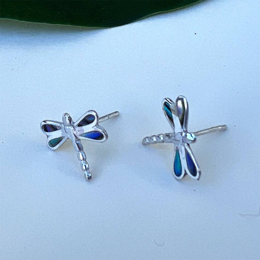 Abalone Dragonfly Studs