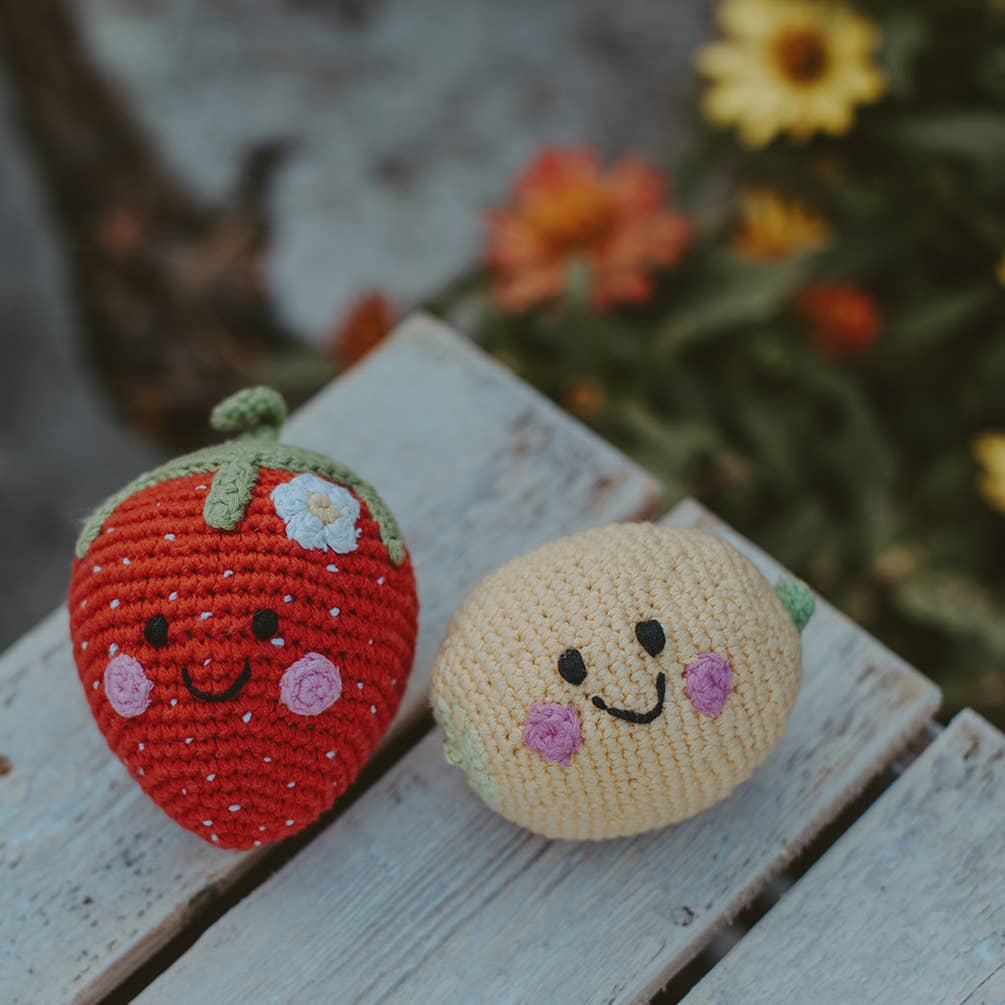 Handmade Happy Lemon Baby Rattle