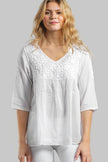 Ramani White Embroidered Top: White