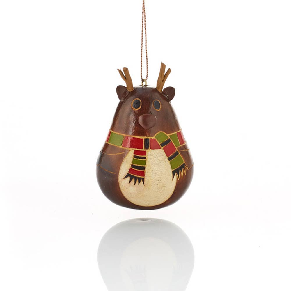 Little Antler Reindeer Gourd Christmas Ornament