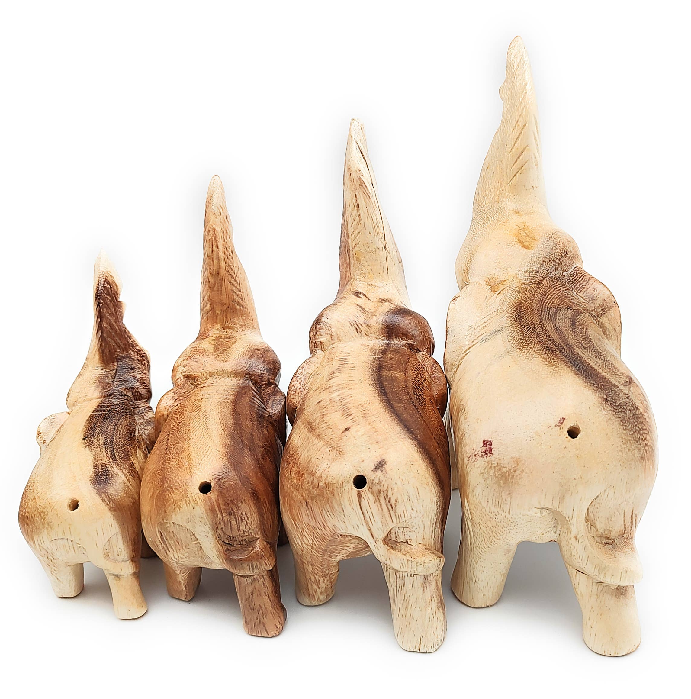 Wooden Trumpeting Elephant