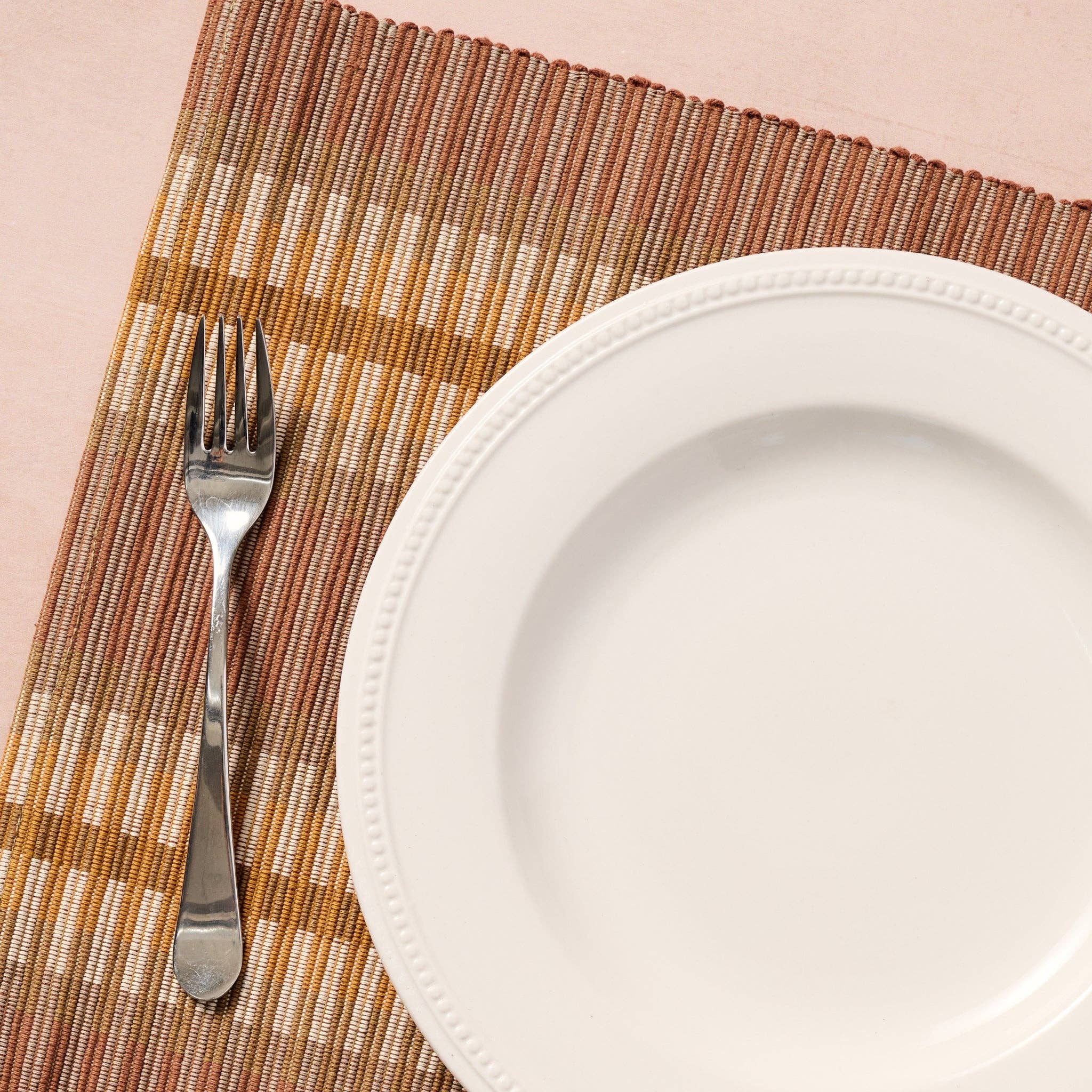 Khana Handloomed Cotton Placemat Set of 2 - Brown
