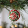 Quilled Poinsettia Large Ball Christmas Ornament