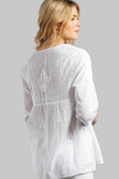 Ramani White Embroidered Top: White